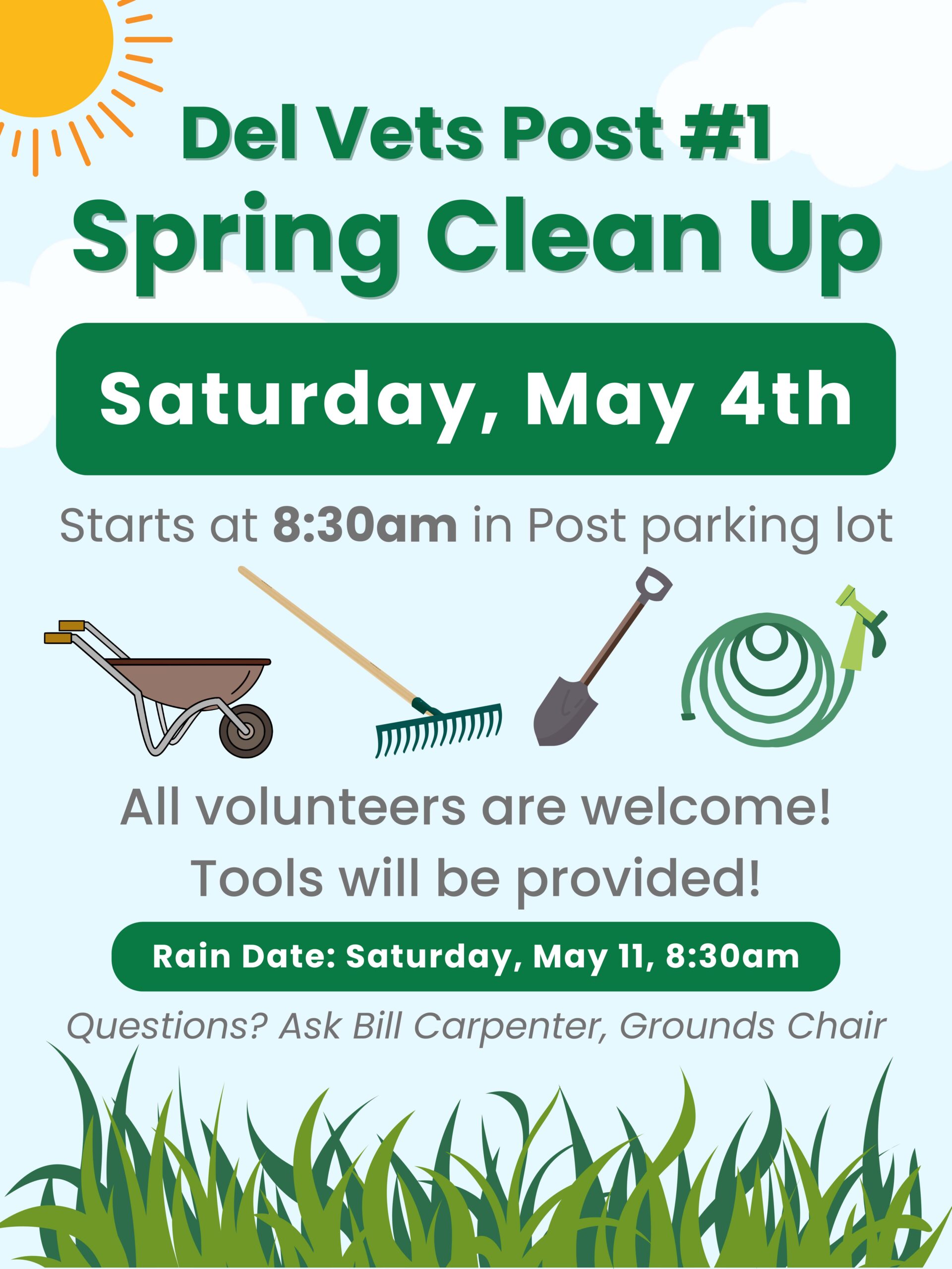 Spring Cleanup (Rain date May 11th)