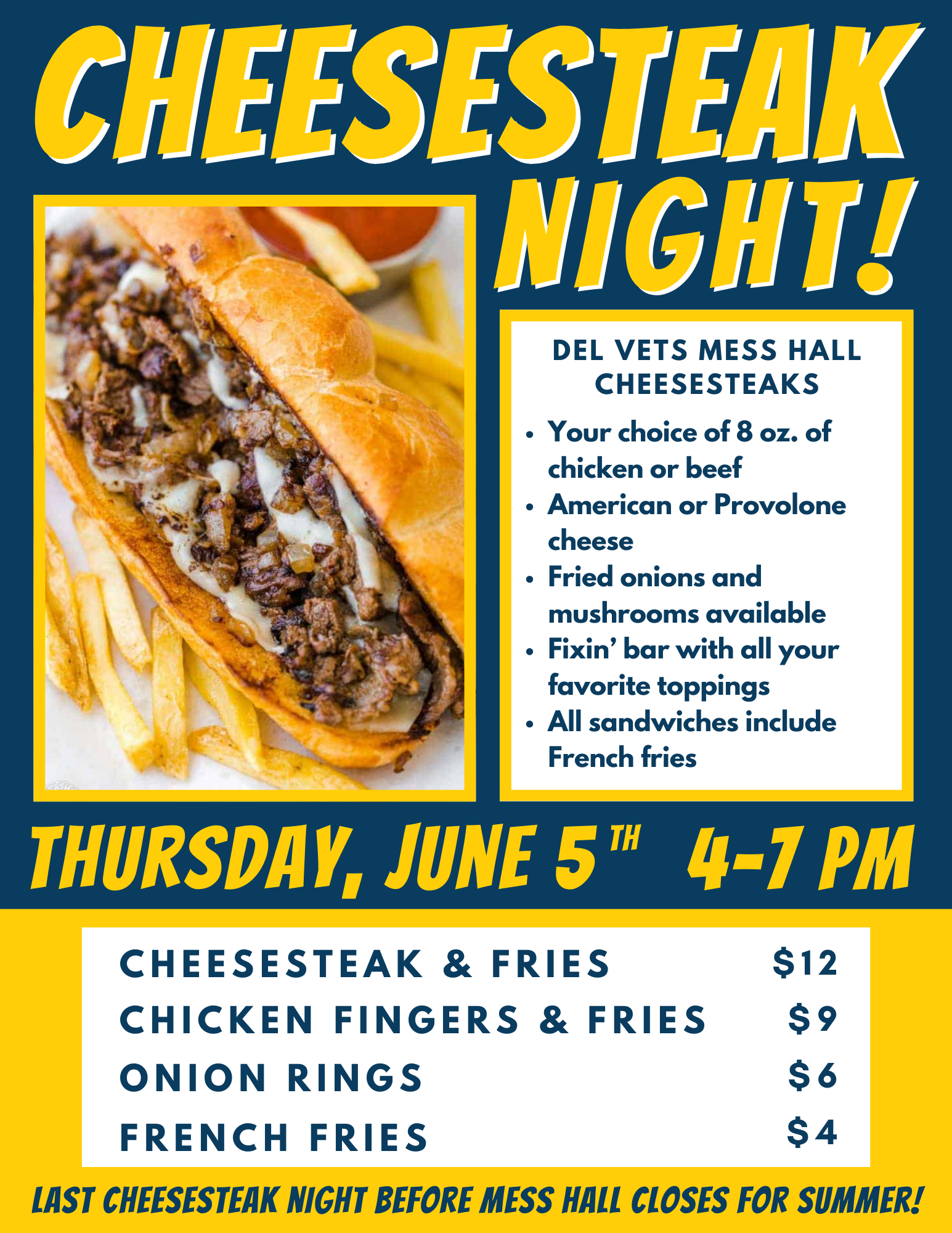 Cheesesteak Night