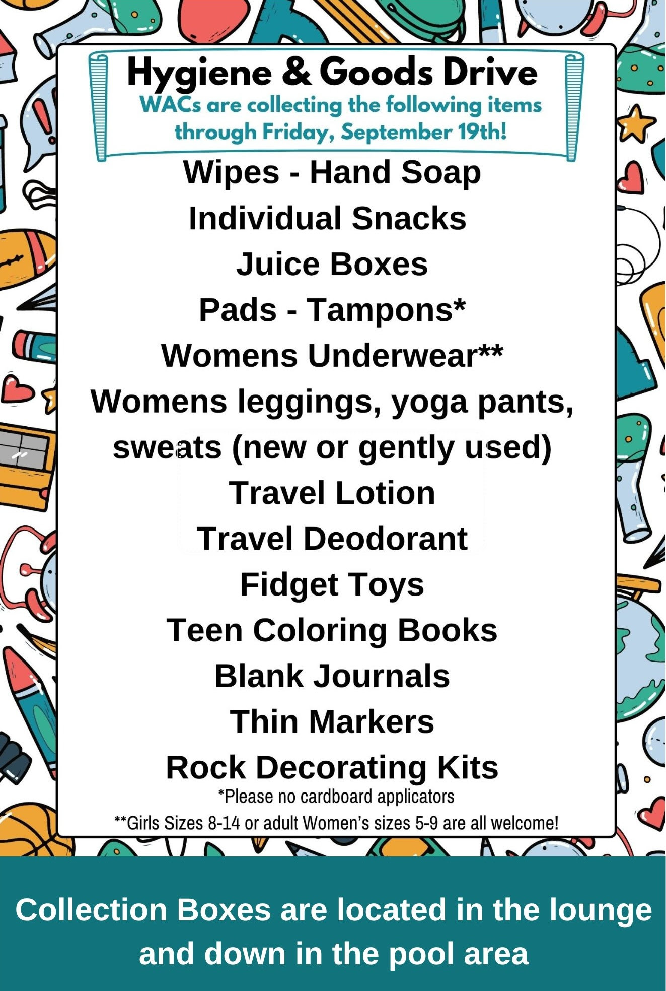 WAC Hygiene & Goods Drive
