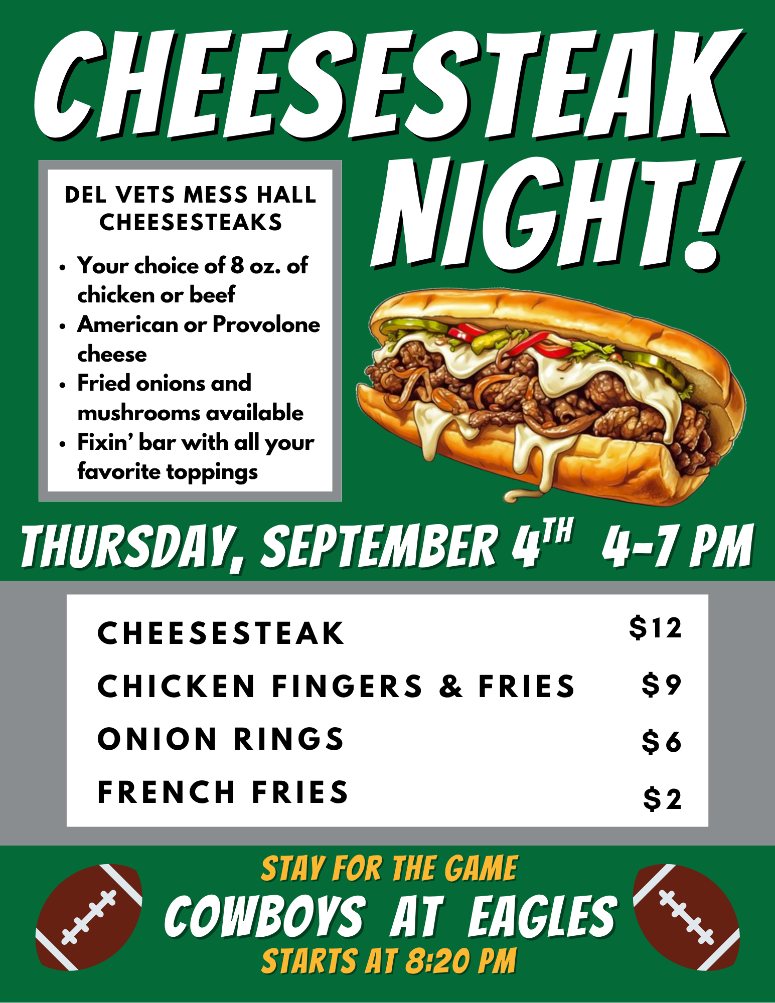 Cheesesteak Night