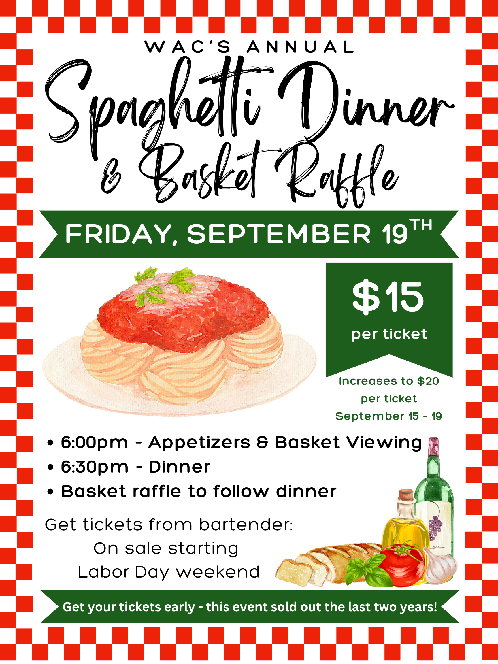 WACS Spaghetti Dinner