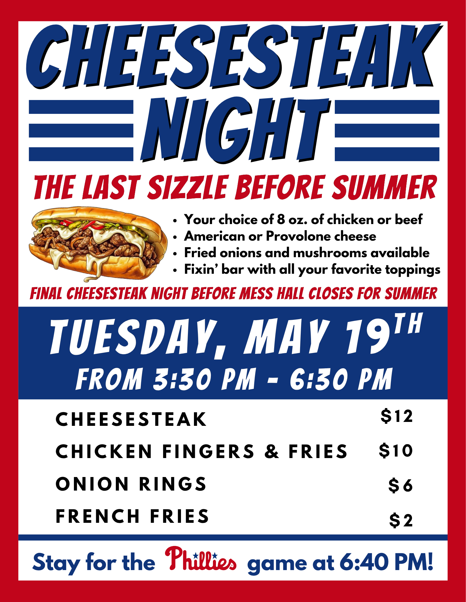 Cheese Steak Night