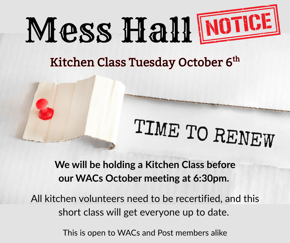 Mess Hall Kitchen Class