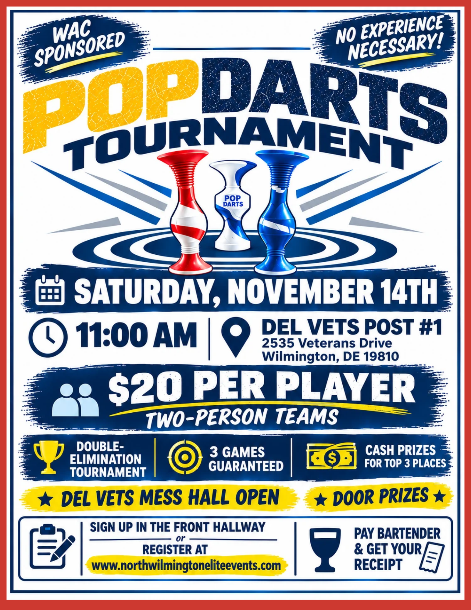 Popdart Tournament Sponsored by the WACS